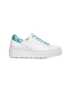 Callaghan Sneakers Moon Line Platform Dettagli Cielo Pelle Bianco Blu