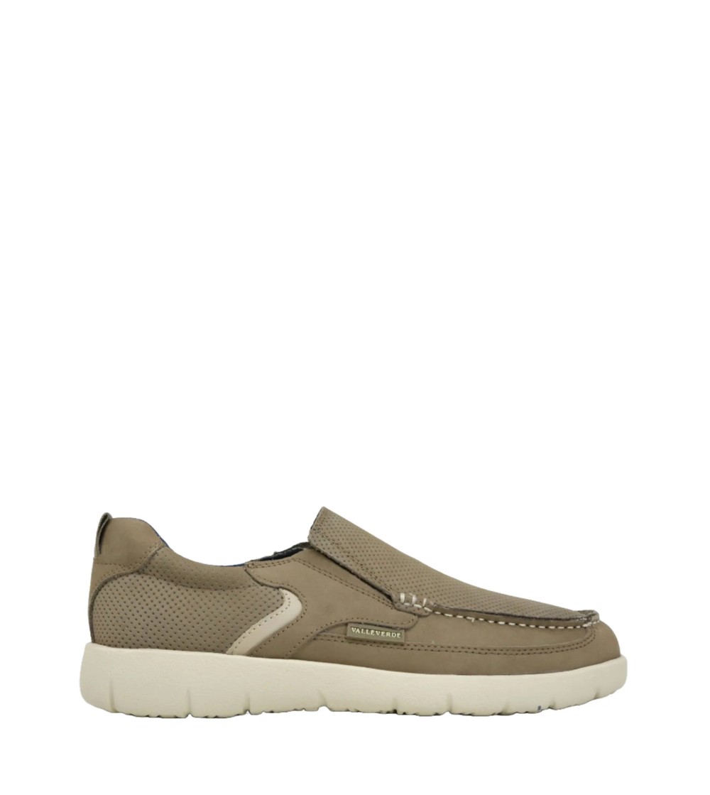 Valleverde Mocassino Slipon Camoscio Microtraforato Taupe