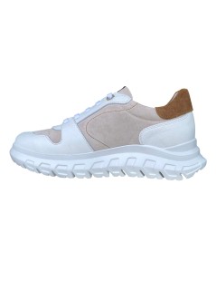 Callaghan Sneakers Uomo Squalo 2 Dettagli Camoscio Bianco Beige