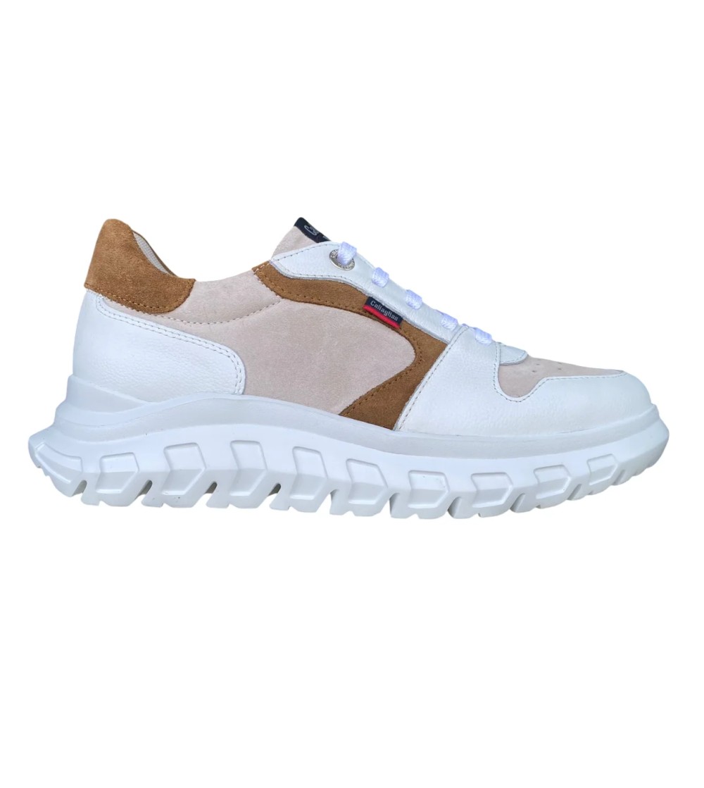 Callaghan Sneakers Uomo Squalo 2 Dettagli Camoscio Bianco Beige
