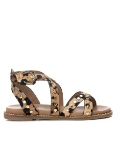 Carmela Sandalo alla Caviglia Etrusca Borchie Pelle Animalier