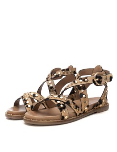 Carmela Sandalo alla Caviglia Etrusca Borchie Pelle Animalier