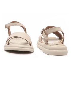 Bueno Sandalo Fascia Incrocio Braccialetto Caviglia Crema