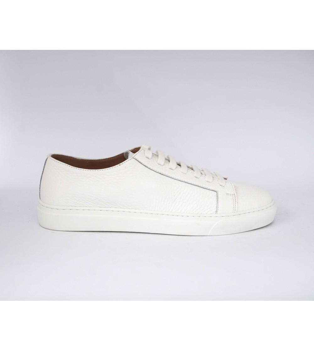 Rossano Bisconti Sneakers Cassetta Pelle Bottalata Bianco