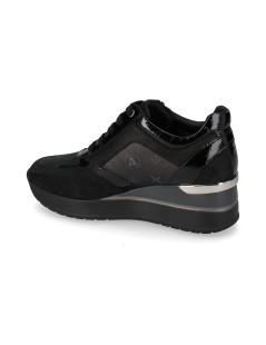Valleverde Sneakers Fondo Medio Zip Laterale Loghi Nero