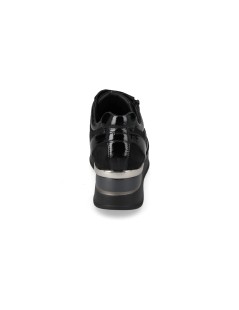 Valleverde Sneakers Fondo Medio Zip Laterale Loghi Nero