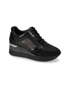 Valleverde Sneakers Fondo Medio Zip Laterale Loghi Nero