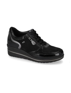 Valleverde Sneakers Fondo Medio Zip Laterale Dettagli Naplak Nero