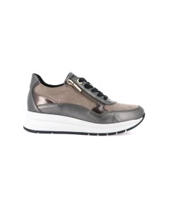 Grunland Sneakers Active con Zeppa Zip Strass Perlato Taupe