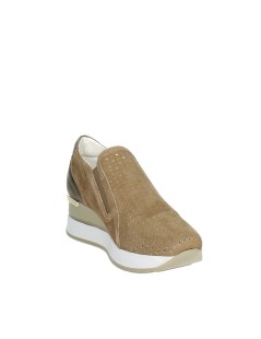 Cinzia Soft Slip-on Camoscio Traforato Zeppa Alta Taupe