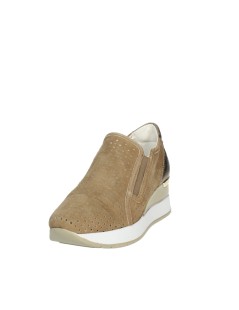 Cinzia Soft Slip-on Camoscio Traforato Zeppa Alta Taupe