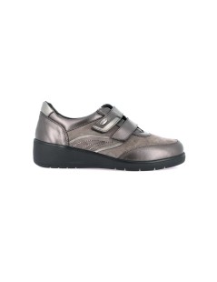 Grunland Sneakers Comfort 2 Velcro Plantare Camoscio Pelle Taupe