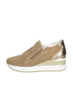 Cinzia Soft Slip-on Camoscio Traforato Zeppa Alta Taupe