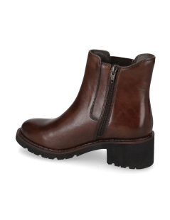 Valleverde Tronchetto Liscio Tacco Elastico e Zip Laterale Marrone