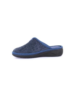 Grunland Ciabatta Morbida Tessuto Ricamo Cuore Blu
