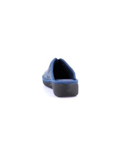 Grunland Ciabatta Morbida Tessuto Ricamo Cuore Blu
