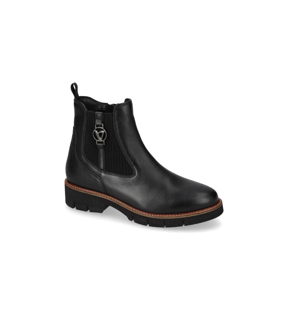 Valleverde Beatles Pelle Elastico con Logo Zip Guardolo Nero