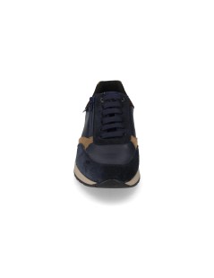 Valleverde Sneakers Fondo Medio Zip Dettagli Camoscio Blu