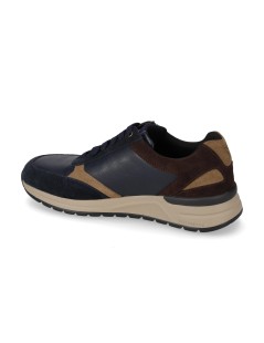 Valleverde Sneakers Fondo Medio Zip Dettagli Camoscio Blu