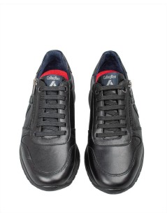 Callaghan Golliat S.I. Sneakers tutta pelle fondo medio zip Nero