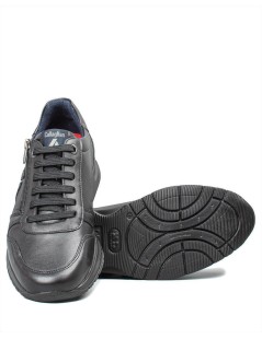 Callaghan Golliat S.I. Sneakers tutta pelle fondo medio zip Nero