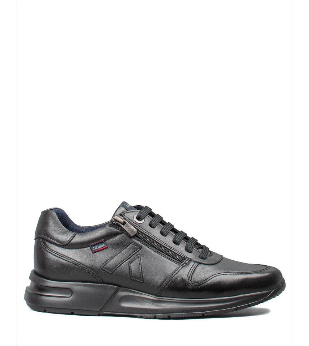 Callaghan Golliat S.I. Sneakers tutta pelle fondo medio zip Nero