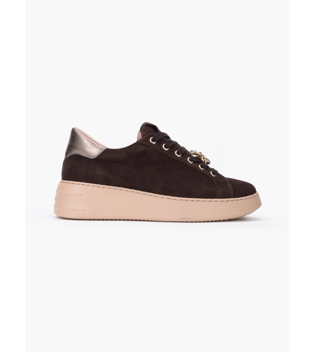 Stokton Sneakers Volume Gioiello Nabuk Cioccolato