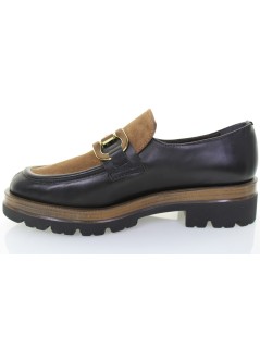 Vernissage Mocassino Morsetto Pelle Camoscio Nero Marrone