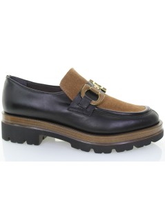 Vernissage Mocassino Morsetto Pelle Camoscio Nero Marrone