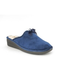 Susimoda Ciabatta Zeppa Scollo V Fiocco Plantare Ergonomico Blu