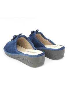 Susimoda Ciabatta Zeppa Scollo V Fiocco Plantare Ergonomico Blu