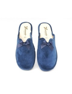 Susimoda Ciabatta Zeppa Scollo V Fiocco Plantare Ergonomico Blu