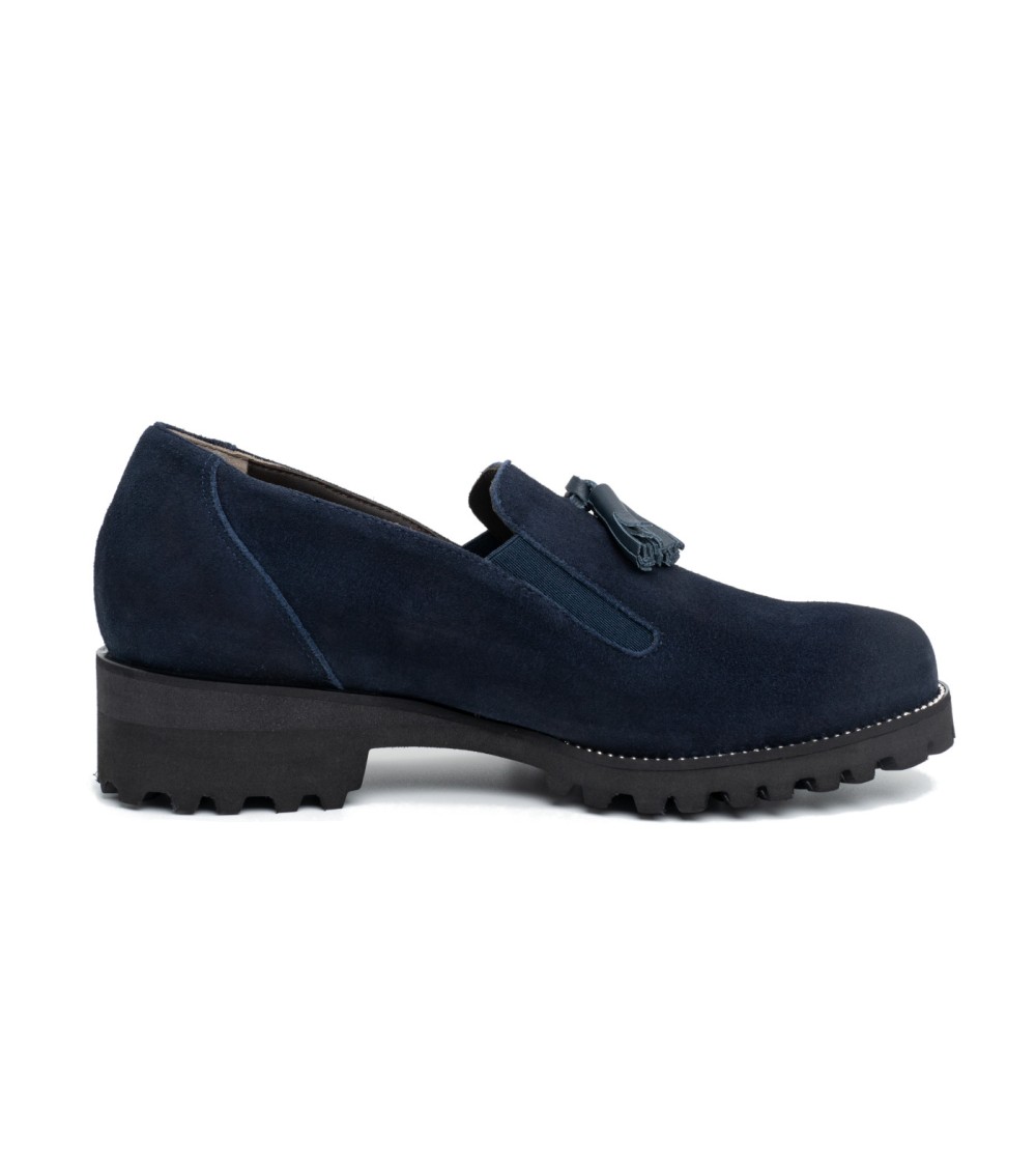 F.lli Tomasi Mocassino Elastici Nappine Guardolo Nabuk Acqua Blu