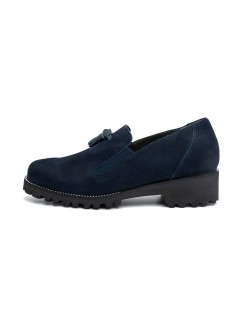 F.lli Tomasi Mocassino Elastici Nappine Guardolo Nabuk Acqua Blu