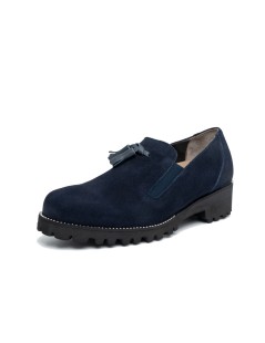 F.lli Tomasi Mocassino Elastici Nappine Guardolo Nabuk Acqua Blu