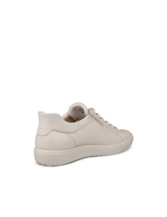 Ecco Sneakers Bassa Elastico Laterale Plantare Estraibile Nappa Beige