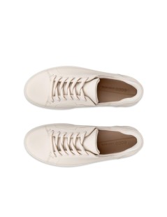 Ecco Sneakers Bassa Elastico Laterale Plantare Estraibile Nappa Beige