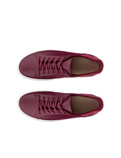 Ecco Sneakers Bassa Elastico Laterale Plantare Estraibile Nappa Bordeaux