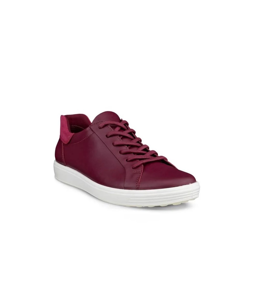 Ecco Sneakers Bassa Elastico Laterale Plantare Estraibile Nappa Bordeaux
