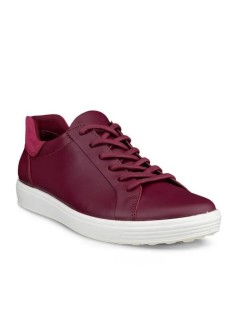 Ecco Sneakers Bassa Elastico Laterale Plantare Estraibile Nappa Bordeaux