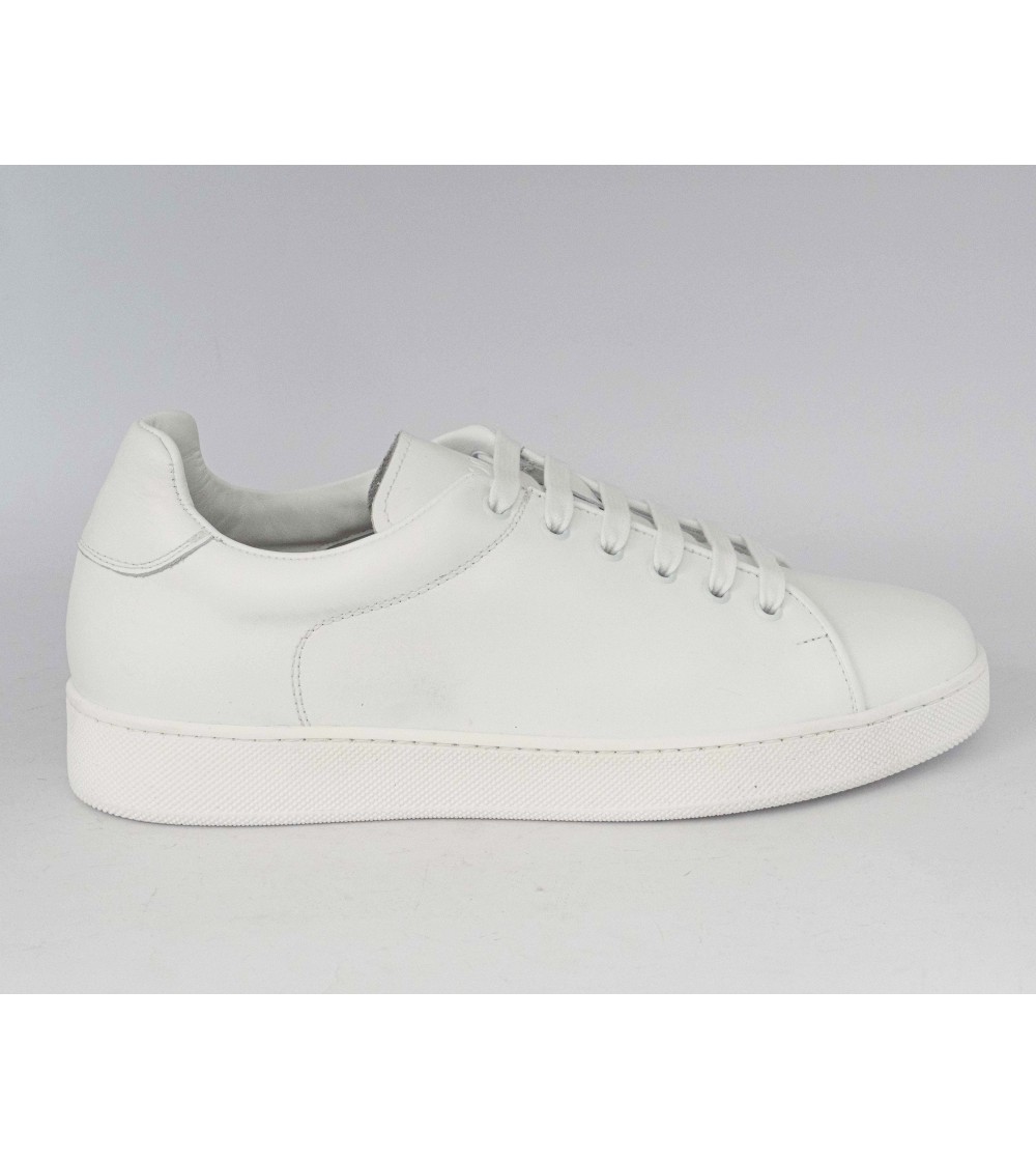 Rogal's Sneakers Uomo Cassetta Liscio Pelle Tutto Bianco