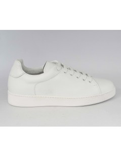 Rogal's Sneakers Uomo Cassetta Liscio Pelle Tutto Bianco