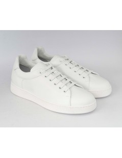 Rogal's Sneakers Uomo Cassetta Liscio Pelle Tutto Bianco