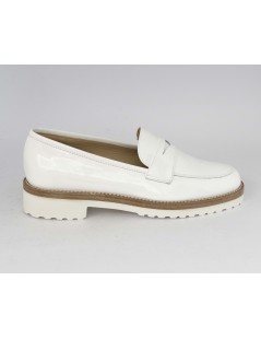 Luca Grossi Mocassino College Guardolo Contrasto Naplak Morbido Bianco