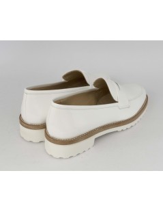 Luca Grossi Mocassino College Guardolo Contrasto Naplak Morbido Bianco