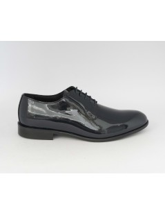 Rogal's Stringate Uomo Derby Cerimonia Vernice Blu Scuro