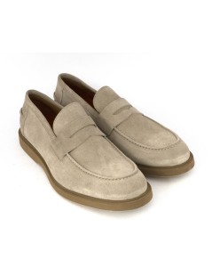 Rogal's Mocassino College Sport Fondo Gomma Camoscio Tortora