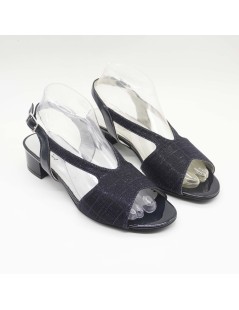 Soffice Sogno Sandalo Classic Cerimonia Glitter Vernice Blu