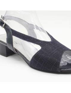 Soffice Sogno Sandalo Classic Cerimonia Glitter Vernice Blu