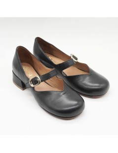 Koko.lab Ballerina Tacco Mary Jane Nappa Nero